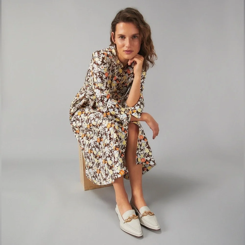 New Tory Burch Artist Silk Printed Shirt Dress